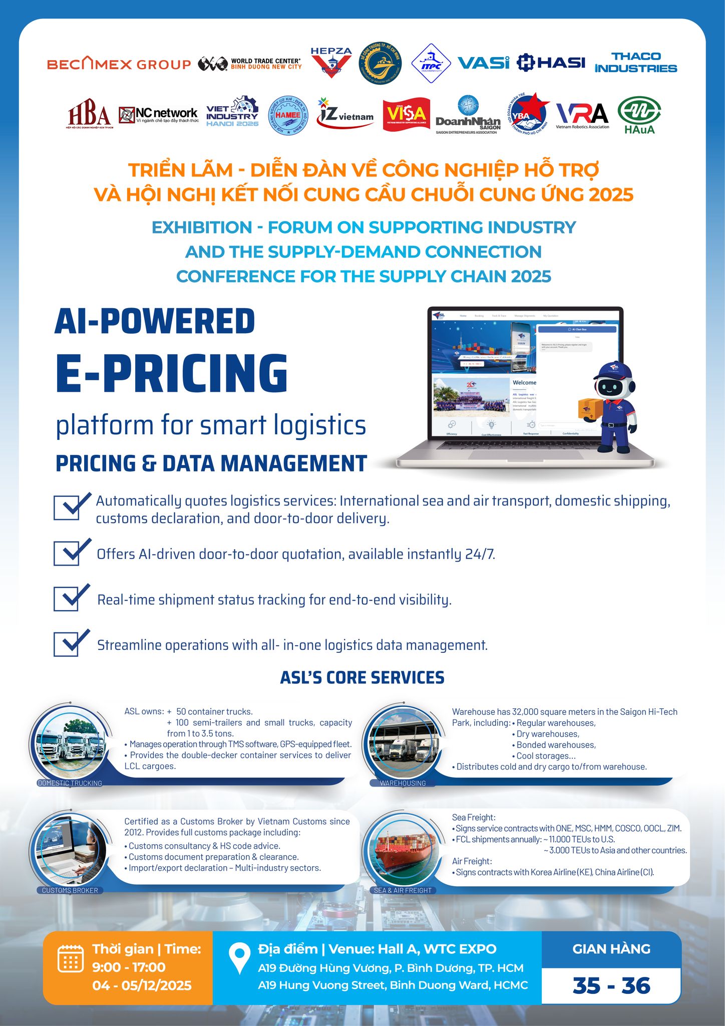 TRẢI NGHIỆM CHUỖI CUNG ỨNG XANH - BỀN VỮNG CÙNG ASL LOGISTICS TẠI TRIỂN LÃM CÔNG NGHIỆP HỖ TRỢ 2025